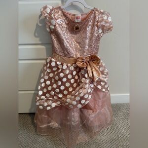 Disney Minnie Mouse Rose Gold Costume rare size 7-8